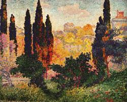 Henri Edmond Cross Cypress Trees at Cagnes Germany oil painting art